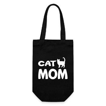 Katzenmutter - Geschenkbeutel für Flaschen - Schwarz - Vorne