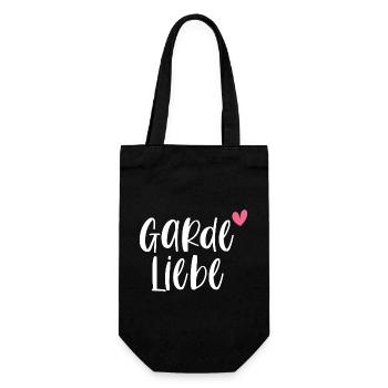 Garde Fasching Karneval Gardeliebe Geschenk - Geschenkbeutel für Flaschen - Schwarz - Vorne
