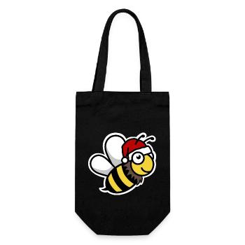 Weihnachten süße Biene Weihnachtsmann - Geschenkbeutel für Flaschen - Schwarz - Vorne