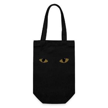 Mysterious cat eyes - bronze - Gift Bag for Bottles - black - Front