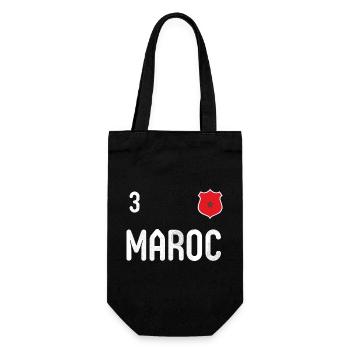 Marokko T-Shirt mit der Nummer 3 - Geschenkbeutel für Flaschen - Schwarz - Vorne