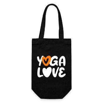 Yoga Love Herz Quote Fan Meditation Handschrift - Geschenkbeutel für Flaschen - Schwarz - Vorne