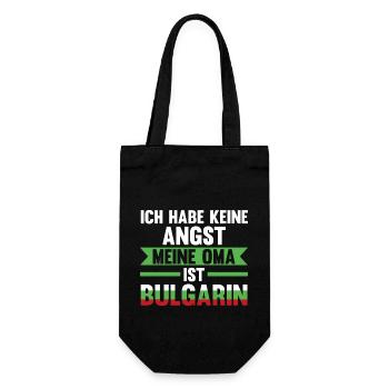 Ich habe keine Angst meine Oma ist Bulgarin - Geschenkbeutel für Flaschen - Schwarz - Vorne