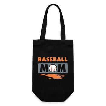 Baseball mom - Gift Bag for Bottles - black - Front