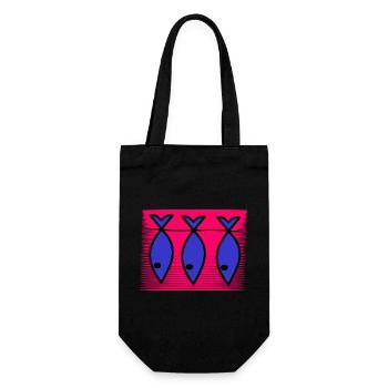 SARDINE. FISH. APRIL FOOL. EASTER. SEA - Gift Bag for Bottles - black - Front