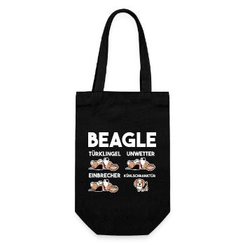 Hund Beagle - Geschenkbeutel für Flaschen - Schwarz - Vorne