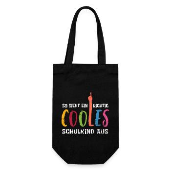 Schulkind - Einschulung - Erstklässler - Geschenkbeutel für Flaschen - Schwarz - Vorne
