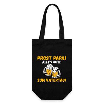 Vater Vatertag Papa - Geschenkbeutel für Flaschen - Schwarz - Vorne