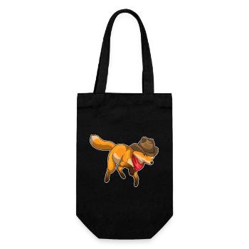Fox Cowboy Cowboy Hat - Gift Bag for Bottles - black - Front