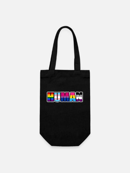 HUMAIN Drapeau LGBT Mois de la fierté gay Transgenre - Sac à bouteille - noir