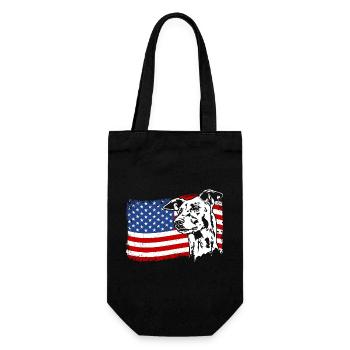 Greyhound Amerika Fahne Windhund Hunde Wilsigns - Geschenkbeutel für Flaschen - Schwarz - Vorne