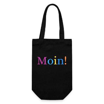 Moin! - Geschenkbeutel für Flaschen - Schwarz - Vorne