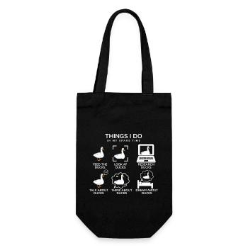 Dinge, die ich in meiner Freizeit tue Entenliebhaber - Geschenkbeutel für Flaschen - Schwarz - Vorne