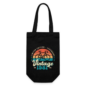 1981 Anniversary cycling bike Born in 1981 - Gift Bag for Bottles - black - Front