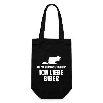 Nagetier Biberliebhaber Biber - Geschenkbeutel für Flaschen - Schwarz - Vorne