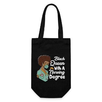 Black Queen With A Nursing Degree - Geschenkbeutel für Flaschen - Schwarz - Vorne