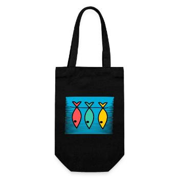 POISSON. POISSON D'AVRIL. VACANCES. ETE. HUMOUR - Sac à bouteille - noir - Devant