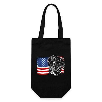 Small Münsterländer America Flag Dog Dogs - Gift Bag for Bottles - black - Front