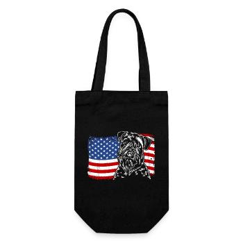 Irish Soft Coated Wheaten Terrier Amerika Fahne - Geschenkbeutel für Flaschen - Schwarz - Vorne