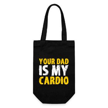 Your Dad Is My Cardio Couple Humor Funny - Gift Bag for Bottles - black - Front