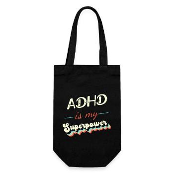 ADHD is my Superpower - Gift Bag for Bottles - black - Front