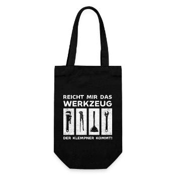 Reicht mir das Werkzeug der Klempner kommt - Geschenkbeutel für Flaschen - Schwarz - Vorne