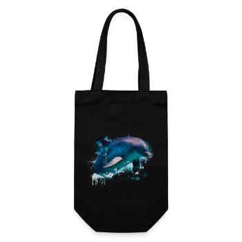 dolphin, sea creature, mammal, dolphins - Gift Bag for Bottles - black - Front