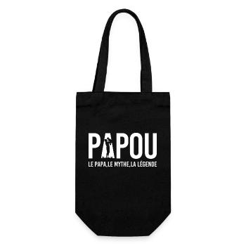 Papou, Le Papa, Le Mythe Cadeau Fête des Pères - Sac à bouteille - noir - Devant