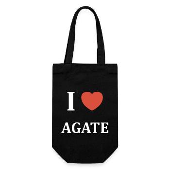 I love Agate - Sac à bouteille - noir - Devant