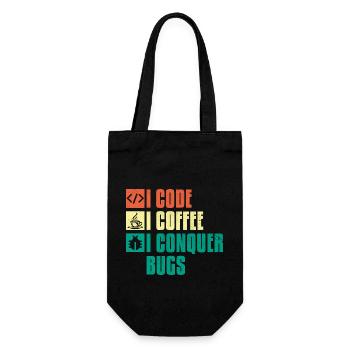 Coffee Coding Programmer Coder Developer Nerd Coff - Gift Bag for Bottles - black - Front