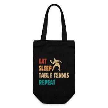 Eat - Sleep - Table Tennis - Repeat - Geschenkbeutel für Flaschen - Schwarz - Vorne