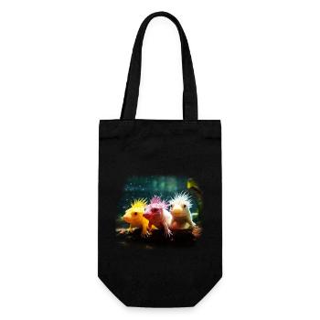 Axolotl - Geschenkbeutel für Flaschen - Schwarz - Vorne