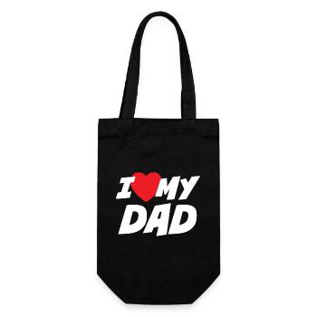 Ich liebe meinen Vater - Geschenkbeutel für Flaschen - Schwarz - Vorne