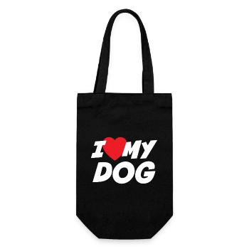 I Love my Dog - Gift Bag for Bottles - black - Front