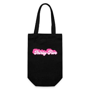 Thirty-Five Birthday - 37th Birthday Retro Pink - Gift Bag for Bottles - black - Front