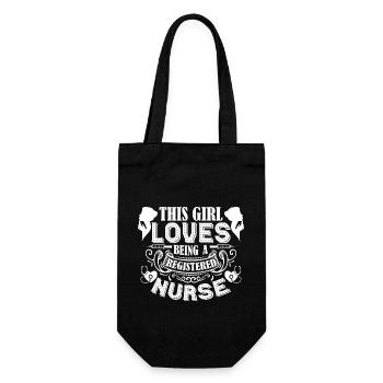 RN Nurse Girl Loves Being A RN Nurse - Gift Bag for Bottles - black - Front