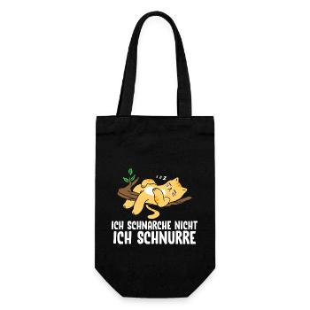 Ich Schnarche Nicht Ich Schnurre Schlafshirt Katze - Geschenkbeutel für Flaschen - Schwarz - Vorne