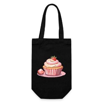 Cupcake Fraise - Sac à bouteille - noir - Devant