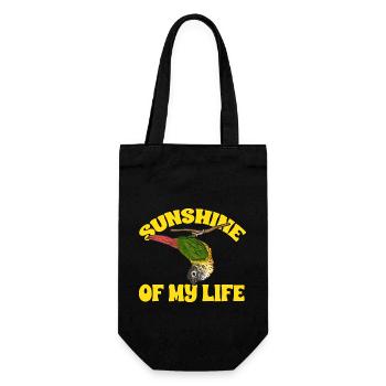 Molinasittich Papagei Vogel Sittich - Geschenkbeutel für Flaschen - Schwarz - Vorne