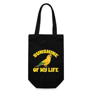 Sonnensittich Papagei Sittich Vogel - Geschenkbeutel für Flaschen - Schwarz - Vorne