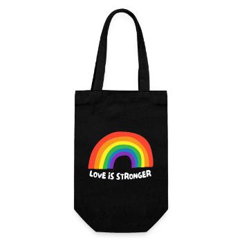 Love is stronger. LGBT - Gift Bag for Bottles - black - Front
