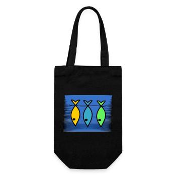 FISH. SARDINE. APRIL FOOLS. SEA. OCEAN - Gift Bag for Bottles - black - Front