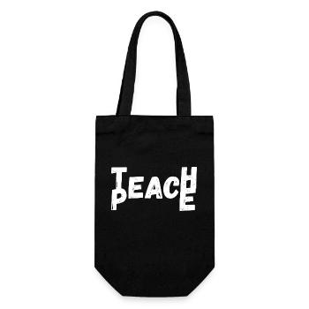 Teach Peace - Geschenkbeutel für Flaschen - Schwarz - Vorne