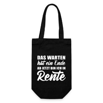 Das Warten hat ein Ende ab jetzt bin ich in Rente - Geschenkbeutel für Flaschen - Schwarz - Vorne