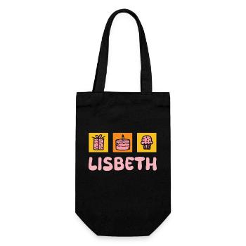 Vorname Lisbeth - Geschenkbeutel für Flaschen - Schwarz - Vorne