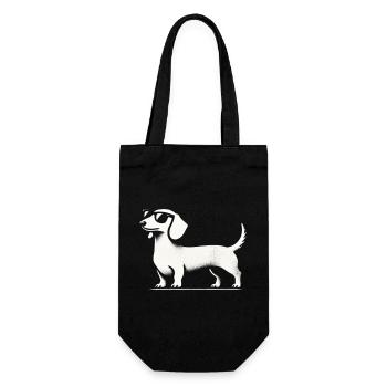 Dachshund with Sunglasses Dachshund Silhouette Dog - Gift Bag for Bottles - black - Front