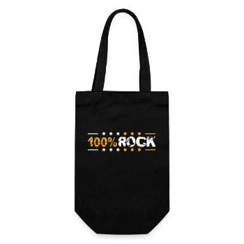 100 % Prozent Rock Heavy Metal Musik Text Logo Fun - Geschenkbeutel für Flaschen - Schwarz - Vorne