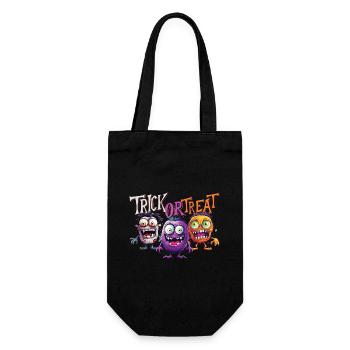Halloween Monster Trick Or Treat Cute Creepy - Gift Bag for Bottles - black - Front