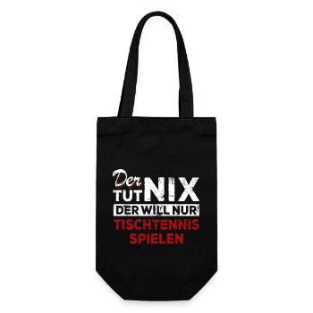 Der tut nix der will nur Tischtennis spielen - Geschenkbeutel für Flaschen - Schwarz - Vorne
