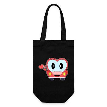 Heart Car - Gift Bag for Bottles - black - Front